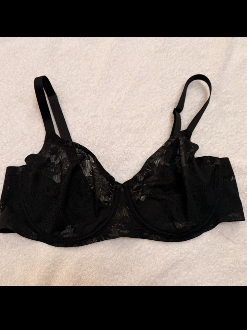 VGUC 36D Natori Elevate unlined sheer underwire bra - Black